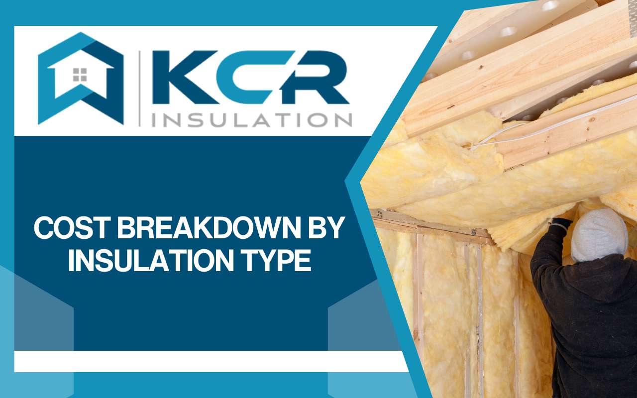 Fiberglass batt insulation installed between attic joists