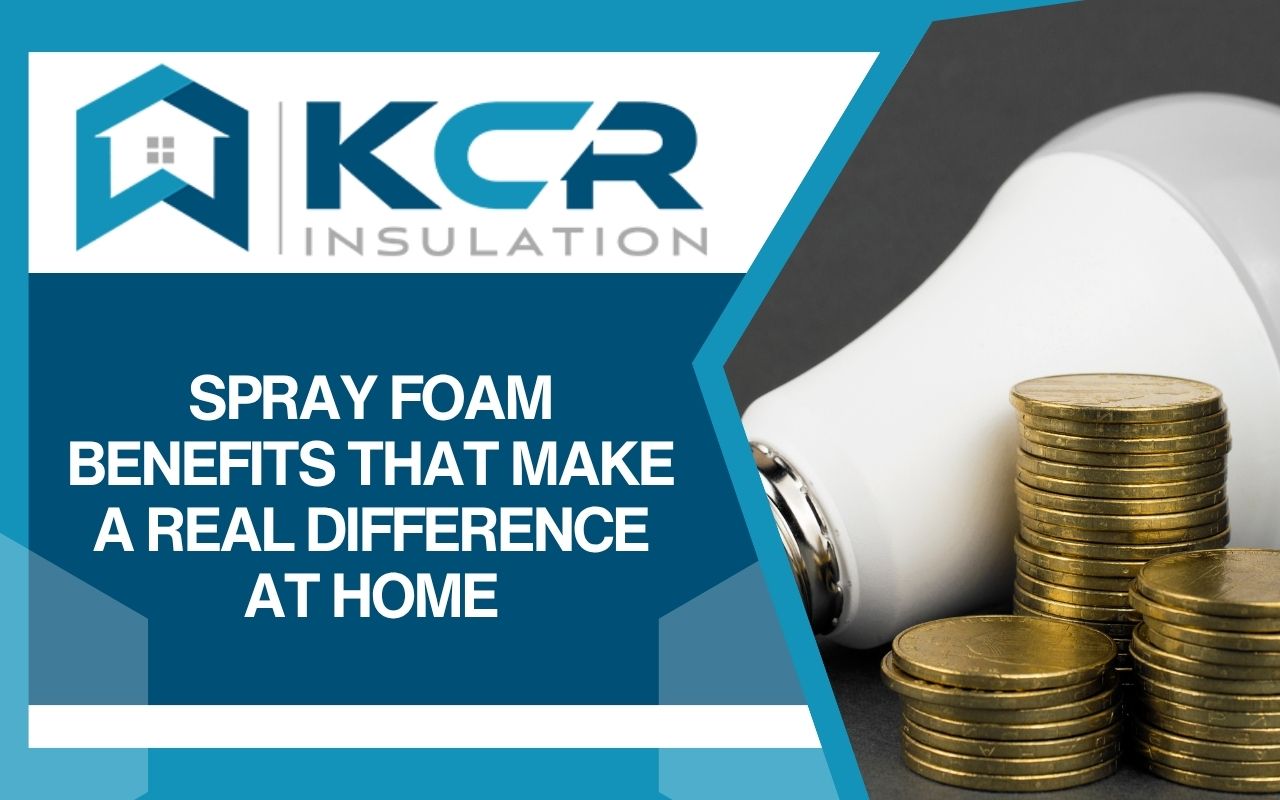 Attic insulated with spray foam for energy efficiency