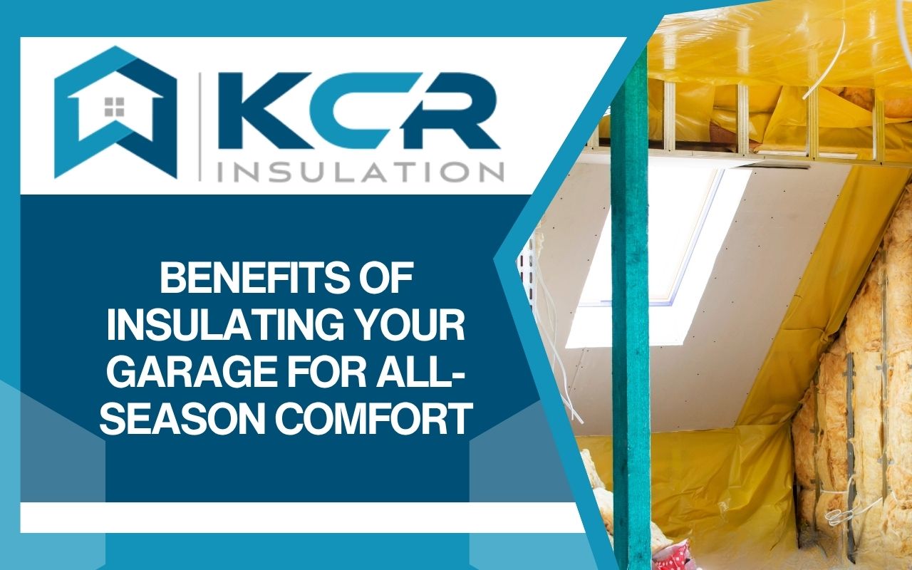 Technicians installing insulation inside a residential garage