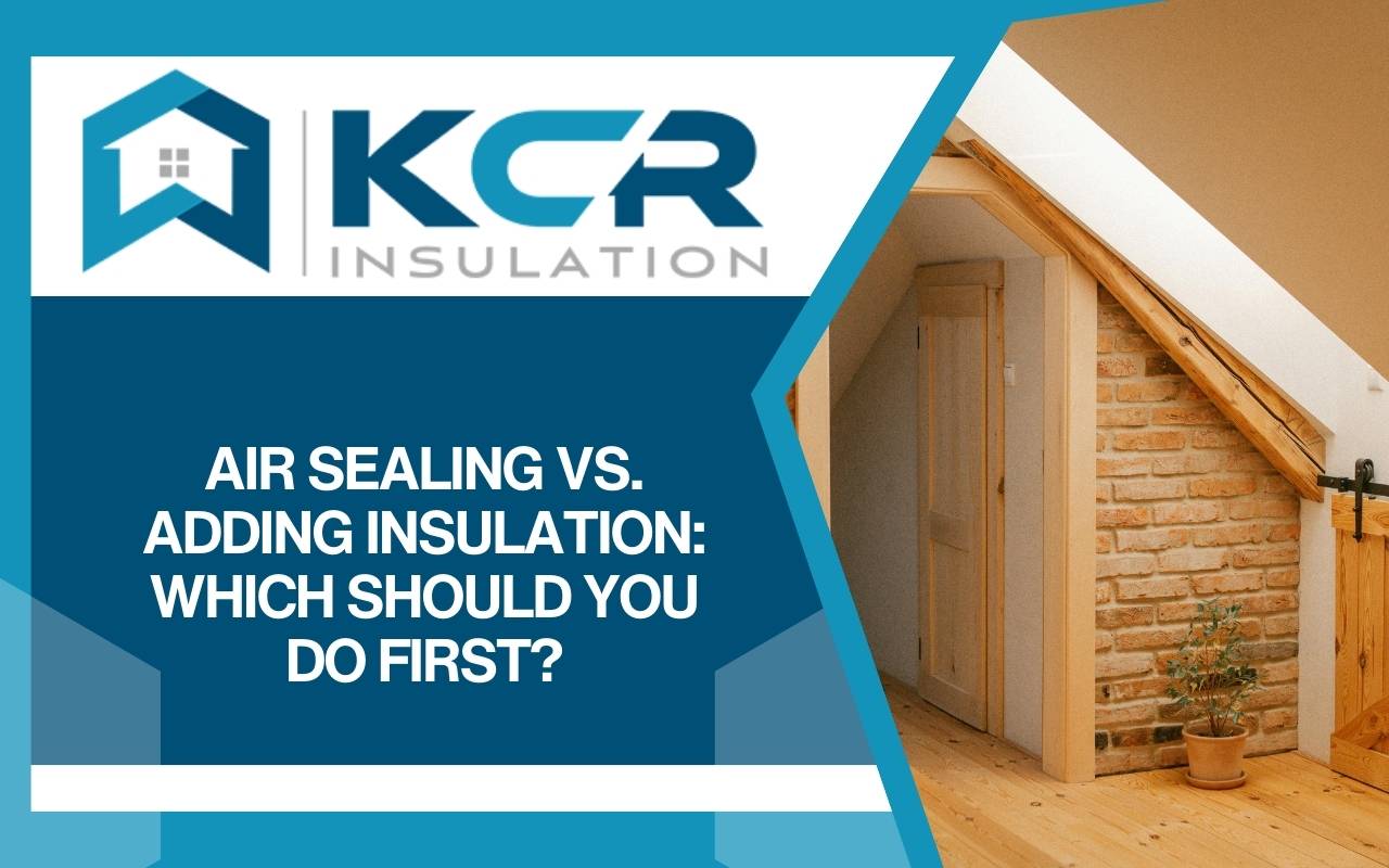 Attic air sealing performed before insulation installation