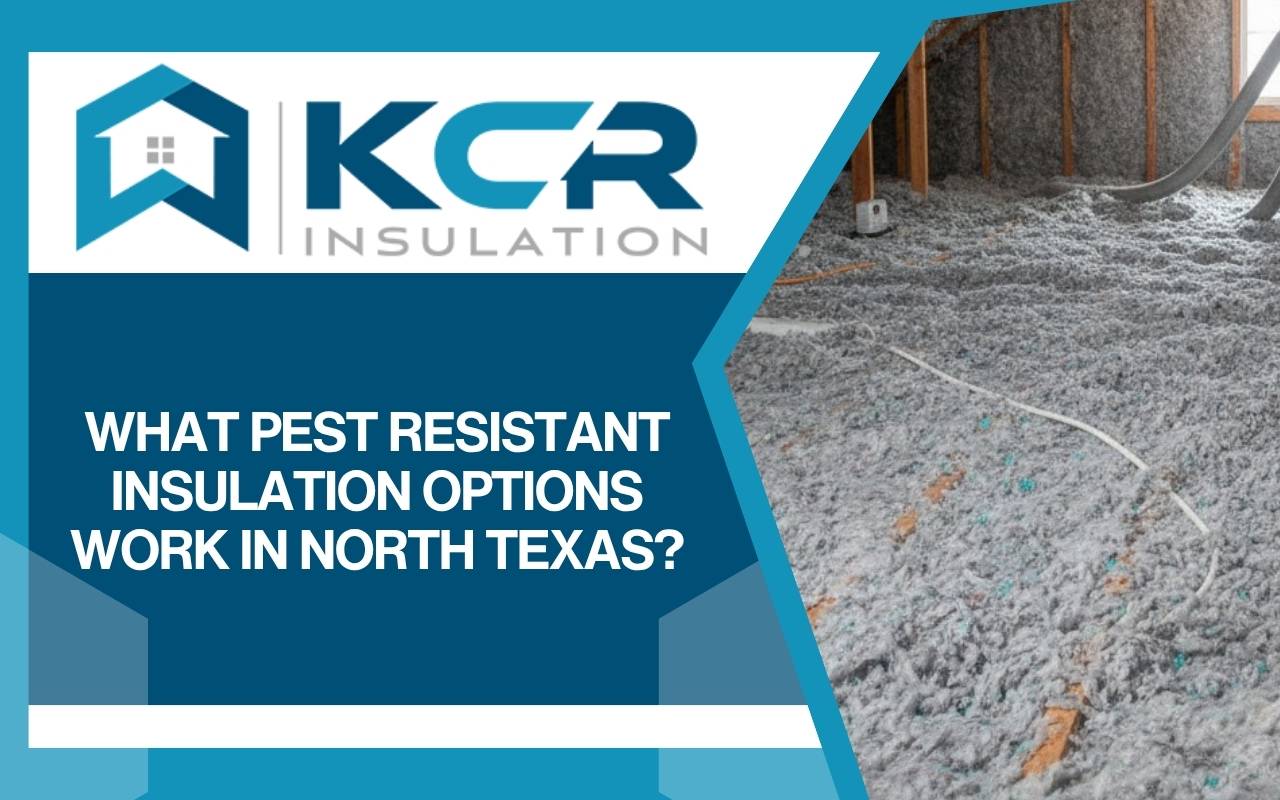 Attic view showing upgraded pest resistant insulation options in a North Texas home